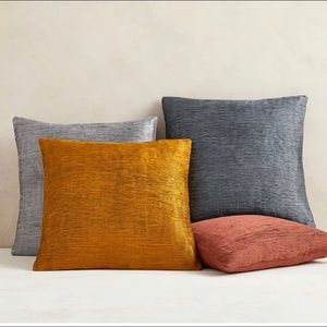 18” square West Elm Silver Plisse Pillow Cover